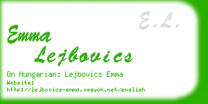 emma lejbovics business card